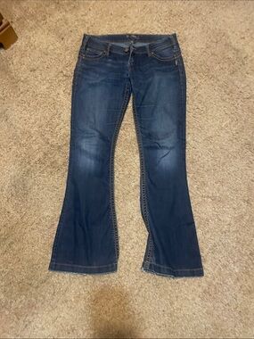 Women's Dark Blue Flare Jeans - Classic Flared Denim